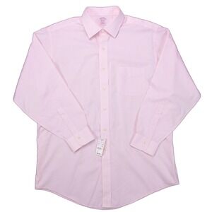 NWT Brooks Brothers Mens 16.5 x‎ 33 Traditional Fit Non Iron Pink Dress Shirt